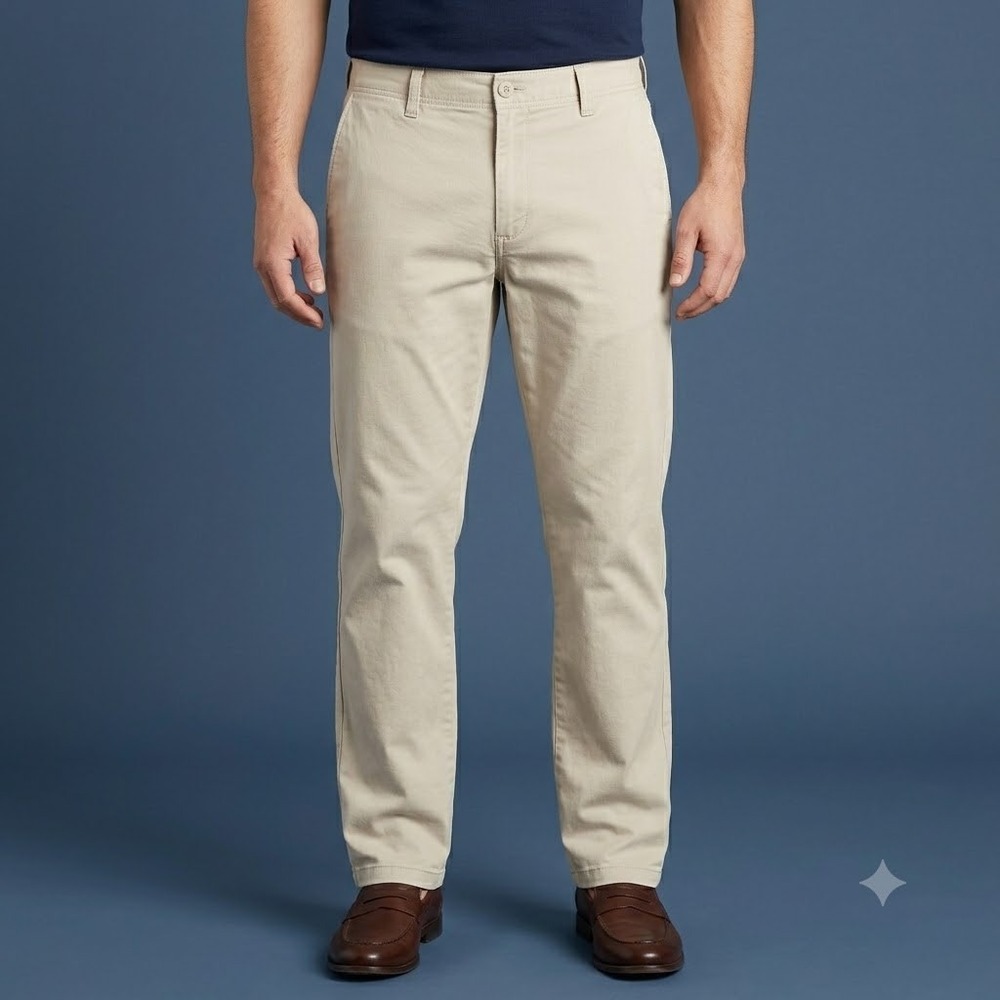 Lee Extreme Comfort Straight Fit Pants Men's 34x30 Light Khaki
